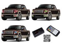 Ford F150 Projector V.3 Fusion Color Change Headlight & LED Halo Fog Light Kit 2013-2014