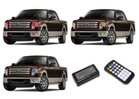 Ford F150 Projector V.3 Fusion Color Change Headlight & LED Halo Fog Light Kit 2013-2014