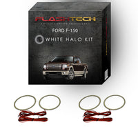 Ford F150 Projector White Headlight & LED Halo Fog Light Kit 2013-2014