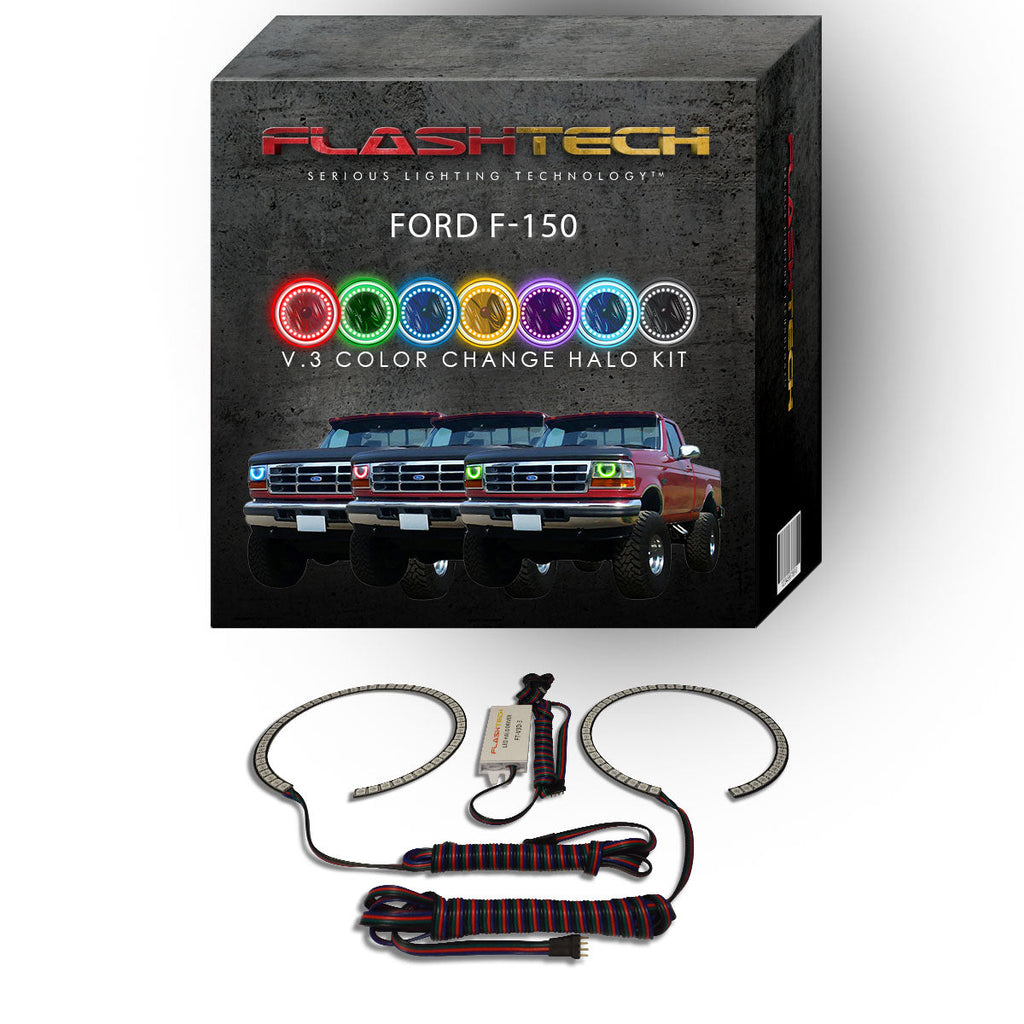 Ford F-150 V.3 Fusion Color Change LED Halo Headlight Kit 1992-1996