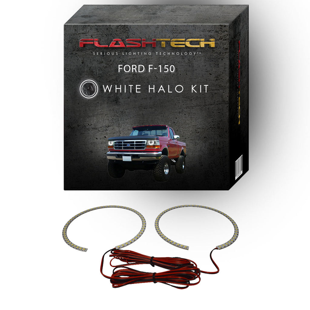 Ford F-150 White LED Halo Headlight Kit 1992-1996