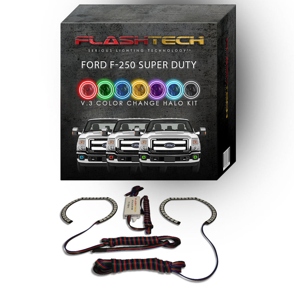 Ford 250 / Ford F350 V.3 Fusion Color Change LED Halo Fog Light Kit 2011-2015