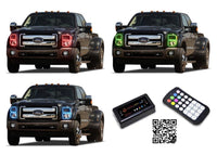 Ford 250 / Ford F350 V.3 Fusion Color Change LED Halo Headlight Kit 2011-2015