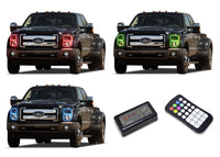 Ford 250 / Ford F350 V.3 Fusion Color Change LED Halo Headlight Kit 2011-2015