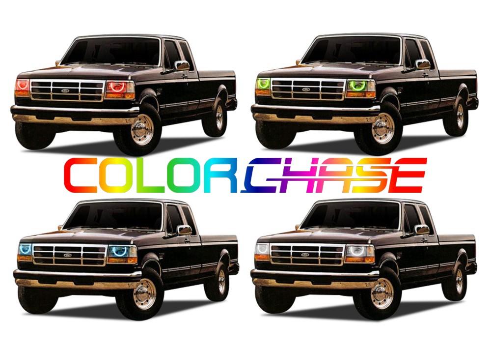 Ford F250 / Ford F350 ColorChase LED Halo Headlight Kit 1992-1997