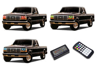 Ford 250 / Ford F350 V.3 Fusion Color Change LED Halo Headlight Kit 1992-1997