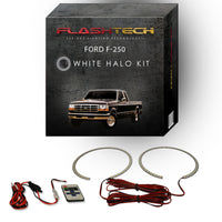 Ford 250 / Ford F350 White LED Halo Headlight Kit 1992-1997