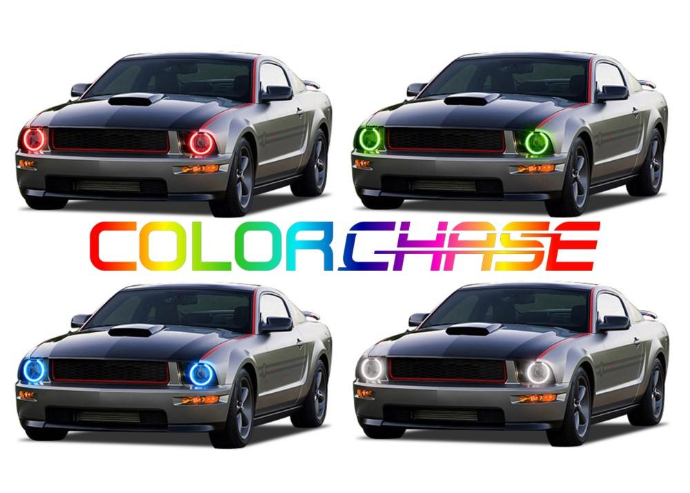 Ford Mustang ColorChase LED Halo Headlight Kit 2005-2009