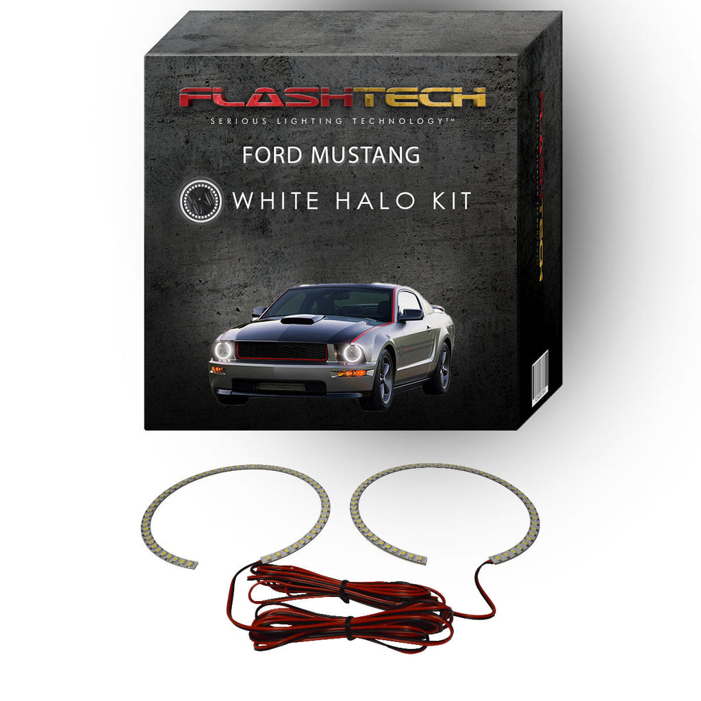 Ford Mustang White LED Halo Headlight Kit 2005-2009