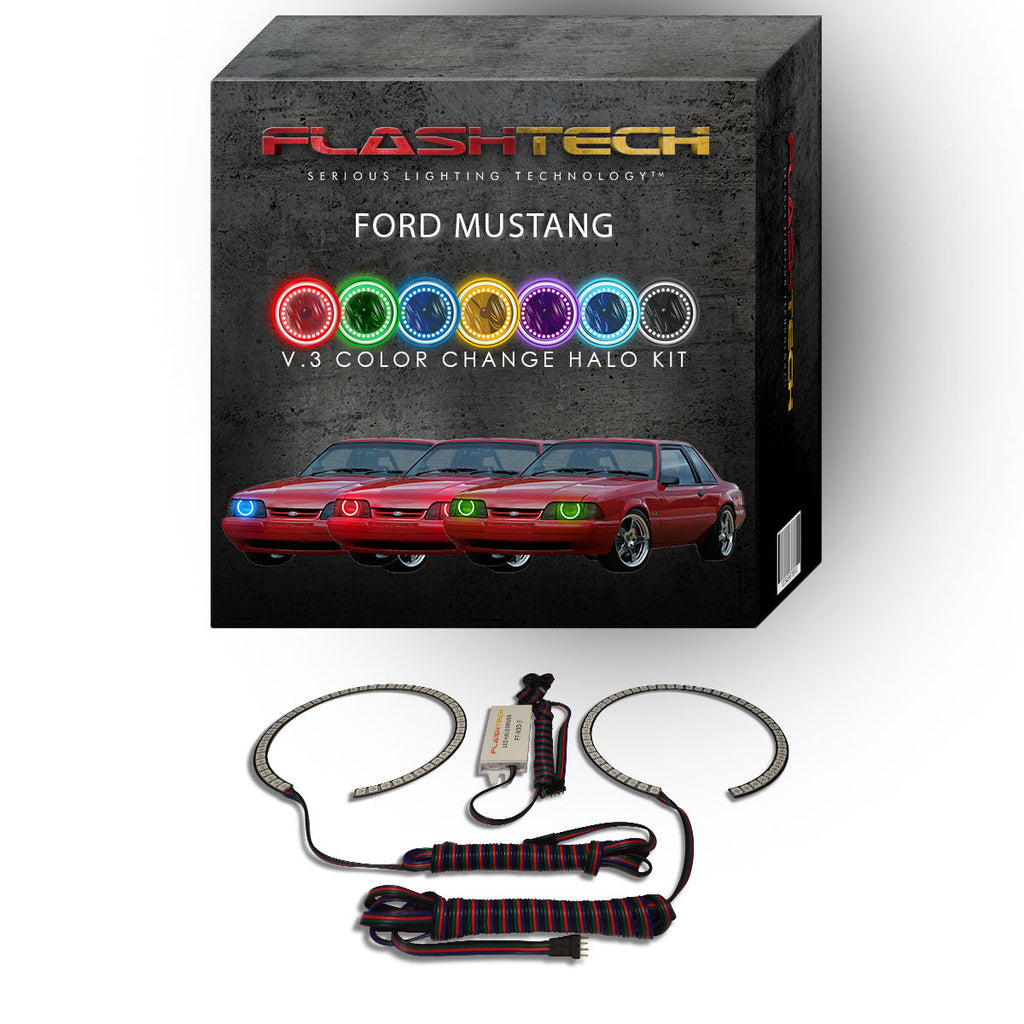 Ford Mustang V.3 Fusion Color Change LED Halo Headlight Kit 1987-1993