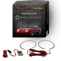 Ford Mustang White LED Halo Headlight Kit 1987-1993