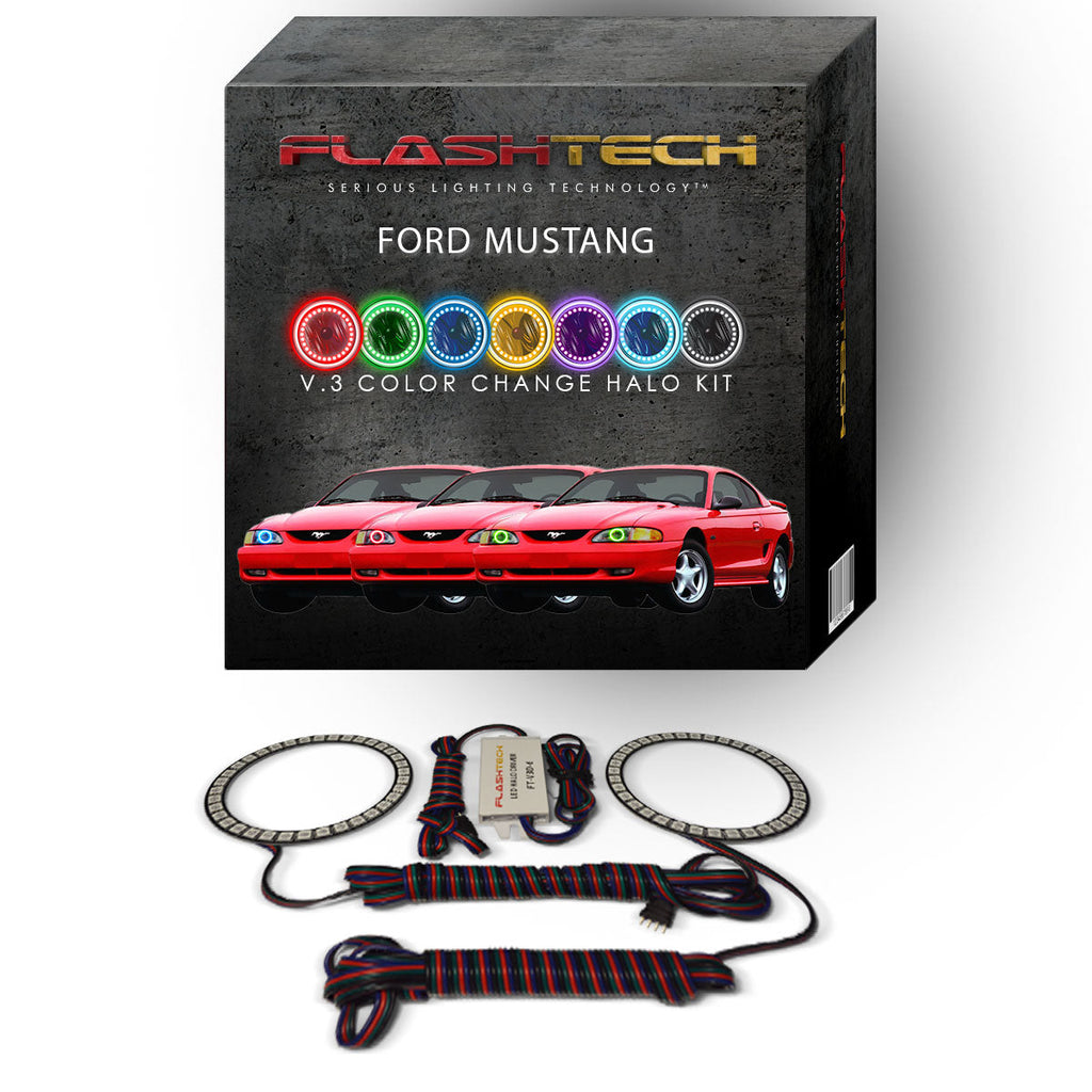 Ford Mustang V.3 Fusion Color Change LED Halo Headlight Kit 1994-1998