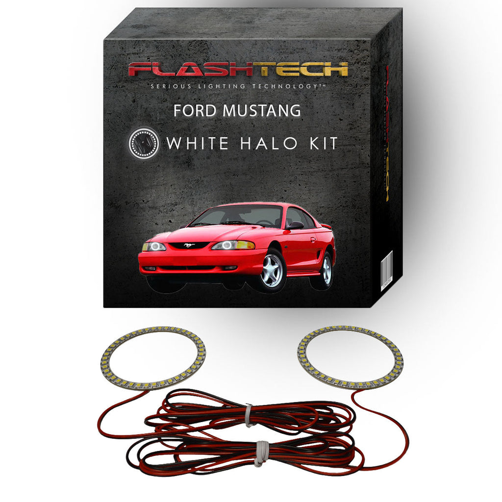 Ford Mustang White LED Halo Headlight Kit 1994-1998