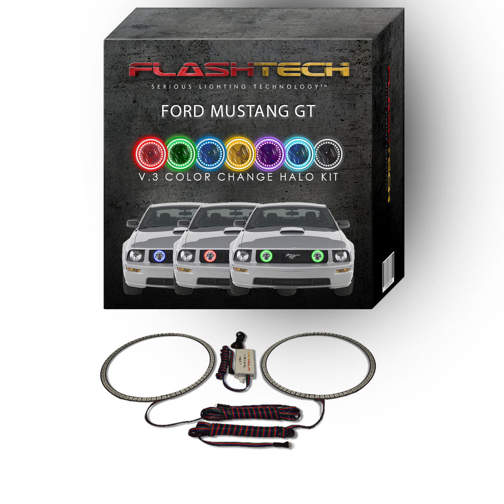 Ford Mustang GT V.3 Fusion Color Change LED Halo Fog Light Kit 2005-2009