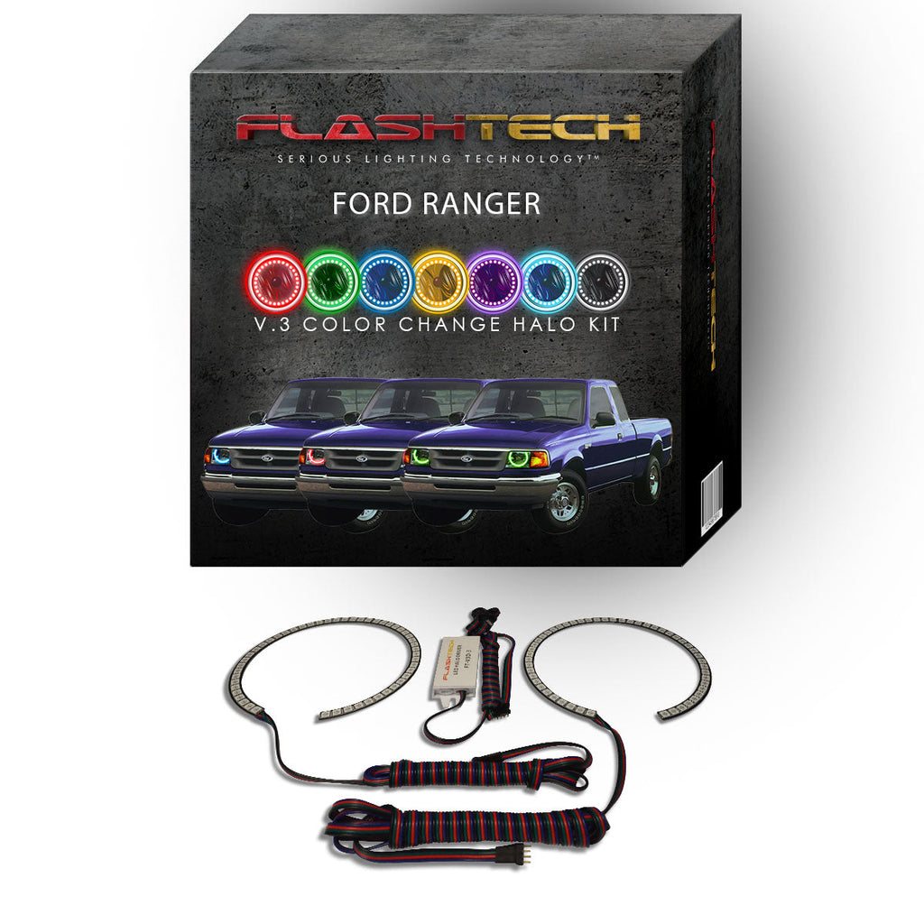 Ford Ranger V.3 Fusion Color Change LED Halo Headlight Kit 1993-1997