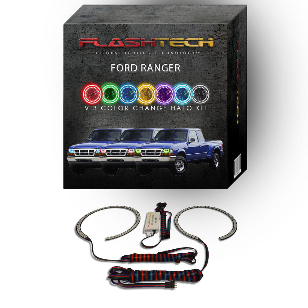 Ford Ranger V.3 Fusion Color Change LED Halo Headlight Kit 1998-2000