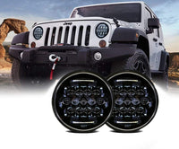 7030 7" Round Headlight Assembly - White DRL