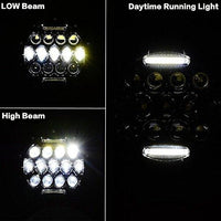 7030 7" Round Headlight Assembly - White DRL