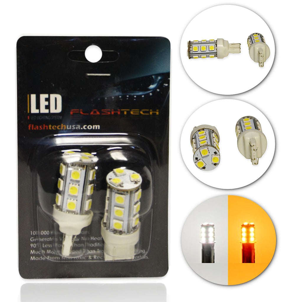 LED Exterior SMD Bulbs - 18 LED - White & Amber - 3157 - Switchback