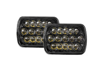 7" x 6" 45 watt LED Headlights Black Housing
