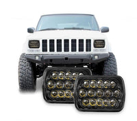 7" x 6" 45 watt LED Headlights Black Housing