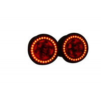 Jeep JK LED Turn Signal Assembly - V.3 Fusion Color Change Halos Installed