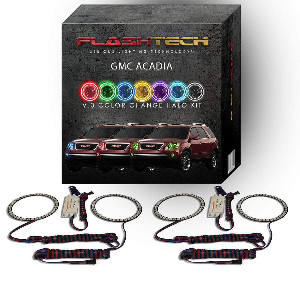 GMC Acadia V.3 Fusion Color Change LED Halo Headlight Kit 2007-2012
