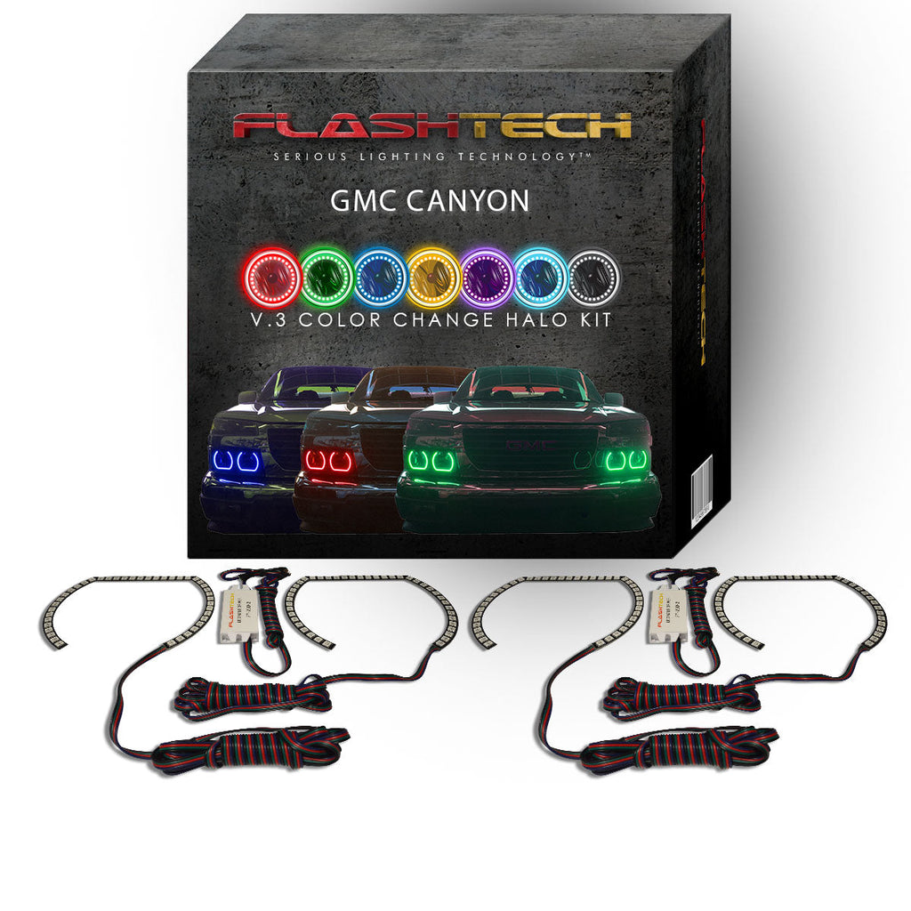 GMC Canyon V.3 Fusion Color Change LED Halo Headlight Kit 2004-2012