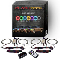 GMC Sonoma V.3 Fusion Color Change LED Halo Headlight Kit 1998-2004