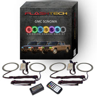 GMC Sonoma V.3 Fusion Color Change LED Halo Headlight Kit 1998-2004