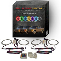 GMC Sonoma V.3 Fusion Color Change LED Halo Headlight Kit 1998-2004