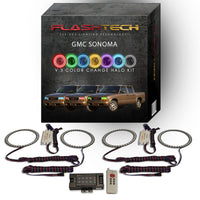 GMC Sonoma V.3 Fusion Color Change LED Halo Headlight Kit 1998-2004