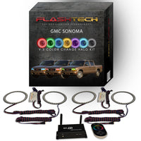 GMC Sonoma V.3 Fusion Color Change LED Halo Headlight Kit 1998-2004