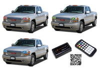 GMC Sierra Denali V.3 Fusion Color Change LED Halo Headlight Kit 2001-2006