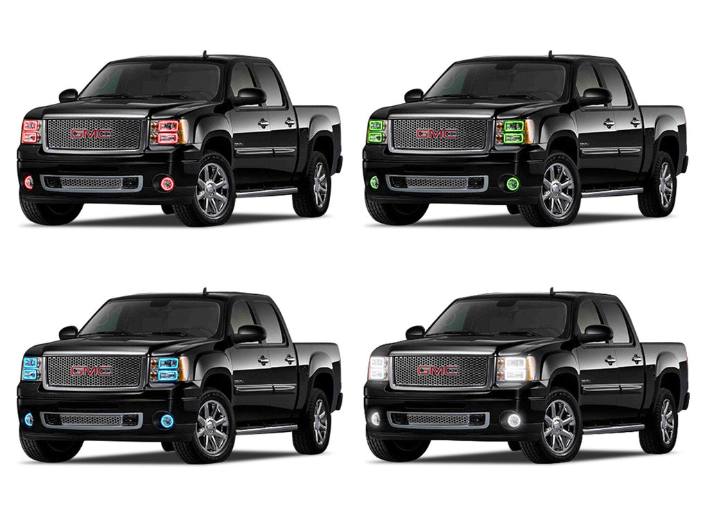 GMC Sierra V.3 Fusion Color Change Headlight & LED Halo Fog Light Kit 2007-2013