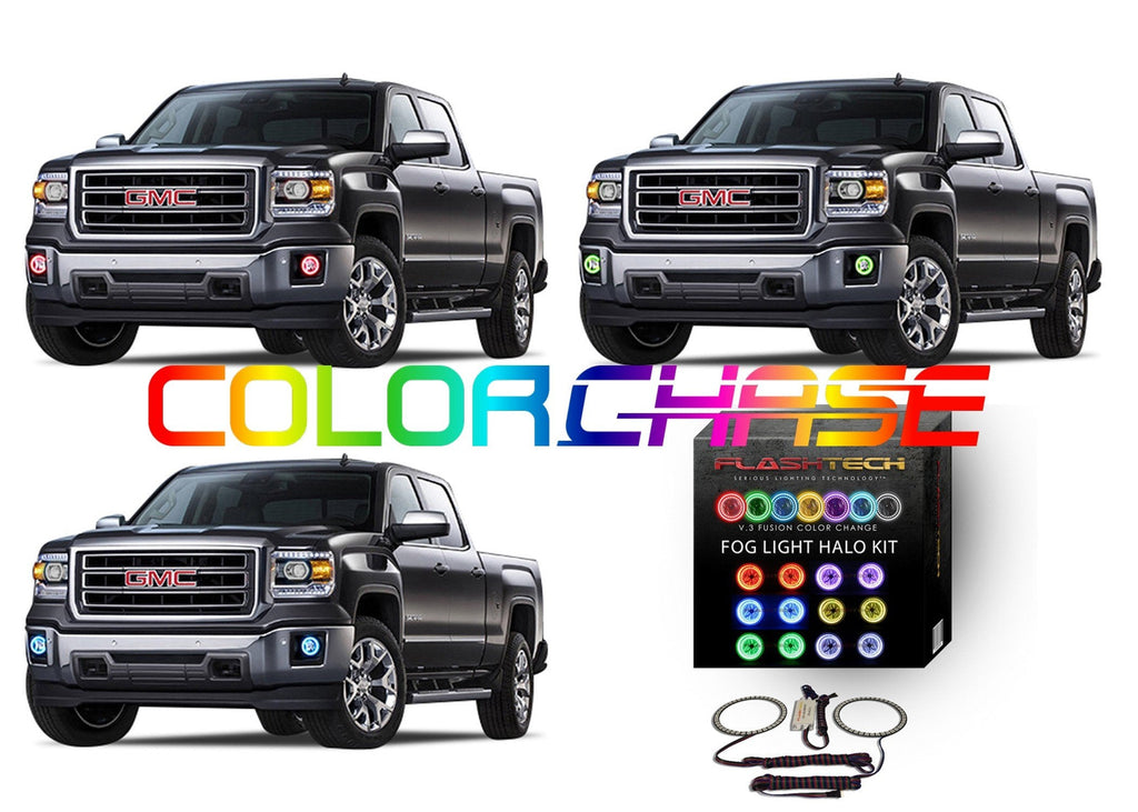 GMC Sierra ColorChase LED Halo Fog Light Kit 2014-2016