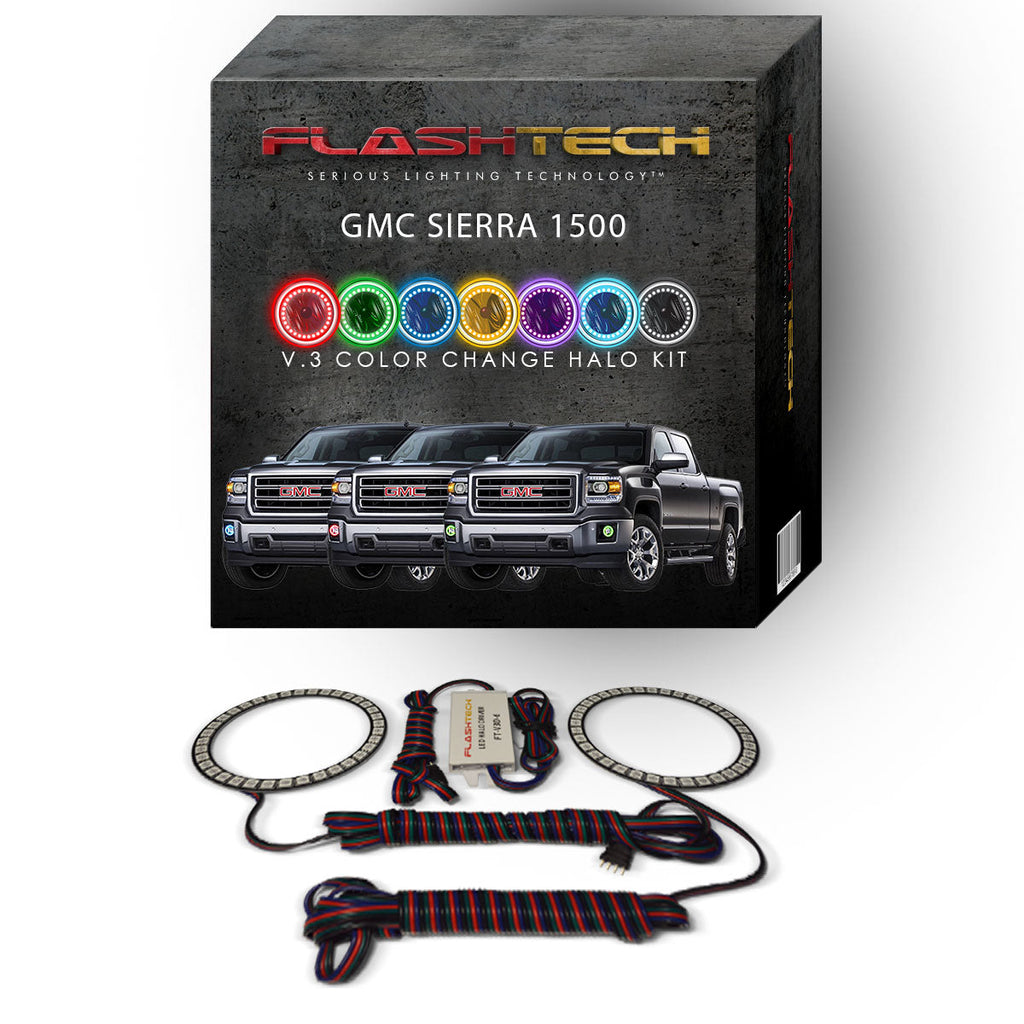 GMC Sierra V.3 Fusion Color Change LED Halo Fog Light Kit 2014-2016