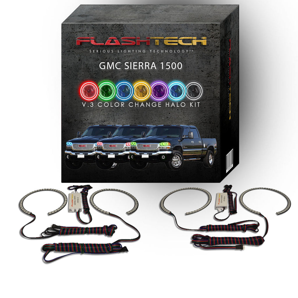 GMC Sierra V.3 Fusion Color Change LED Halo Headlight Kit 1999-2006