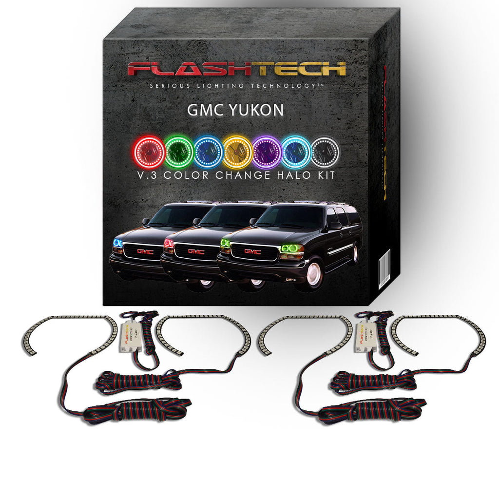 GMC Yukon V.3 Fusion Color Change LED Halo Headlight Kit 2000-2006