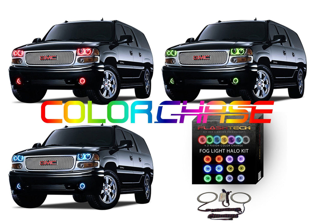 GMC Yukon Denali ColorChase LED Halo Fog Light Kit 2001-2006