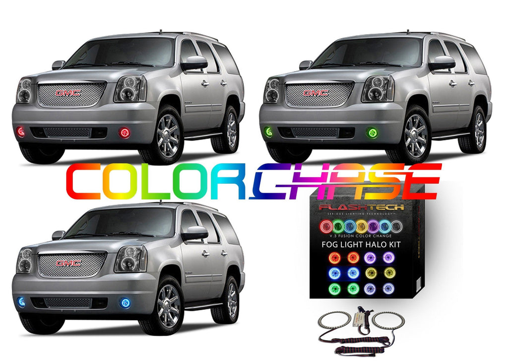GMC Yukon ColorChase LED Halo Fog Light Kit 2007-2013