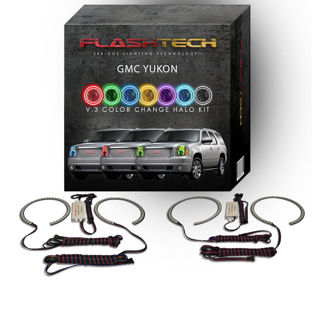 GMC Yukon V.3 Fusion Color Change LED Halo Headlight Kit 2007-2013