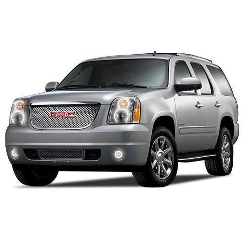 GMC Yukon White Headlight & LED Halo Fog Light Kit 2007-2013