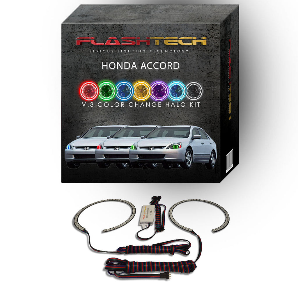 Honda Accord V.3 Fusion Color Change LED Halo Headlight Kit 2003-2007