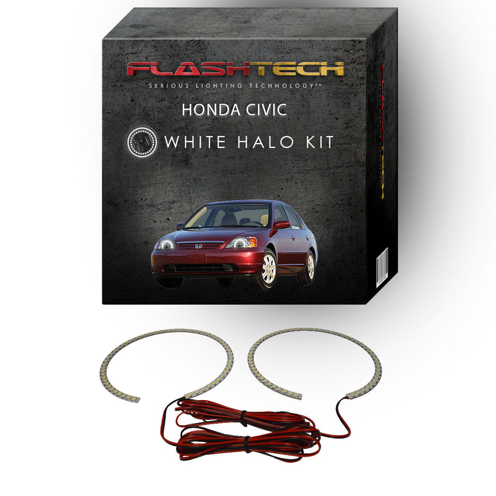 Honda Civic White LED Halo Headlight Kit 2001-2003