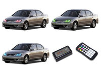 Honda Civic V.3 Fusion Color Change LED Halo Headlight Kit 2004-2005