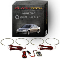 Honda Civic White LED Halo Headlight Kit 2004-2005