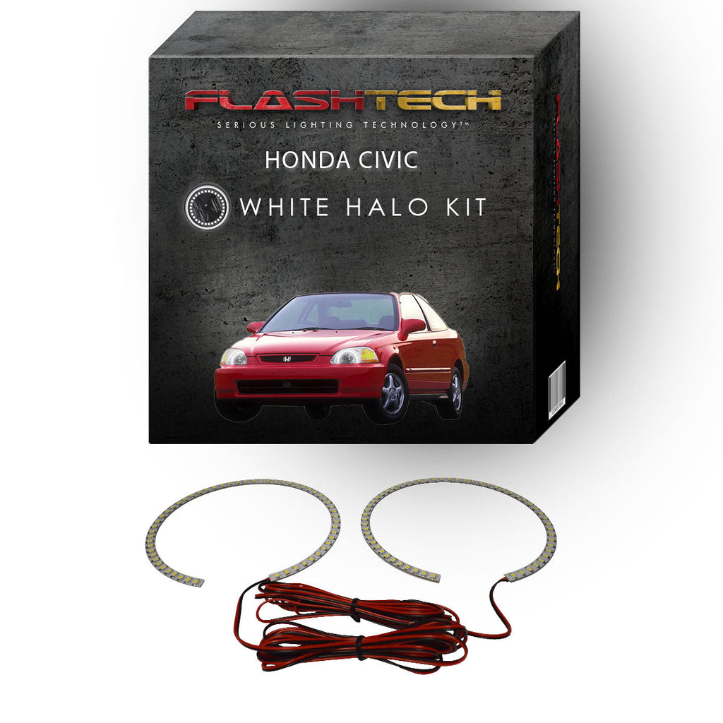 Honda Civic White LED Halo Headlight Kit 1992-1995