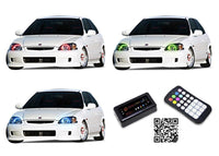 Honda Civic V.3 Fusion Color Change LED Halo Headlight Kit 1996-1998