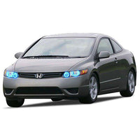 Honda Civic Coupe V.3 Fusion Color Change LED Halo Headlight Kit 2006-2008